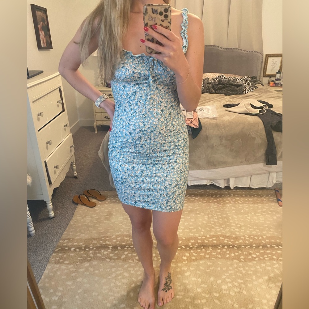 Blue floral dress